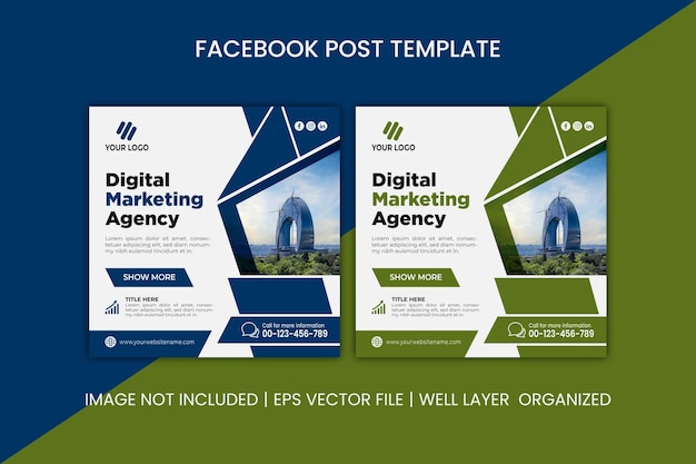 Digital marketing agency social media post eps template design