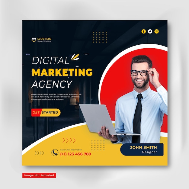 Digital Marketing agency Social media post square banner Design template