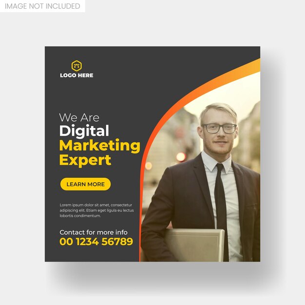 Digital marketing agency social media post or square banner template