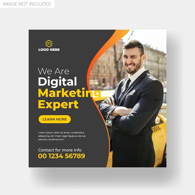 Digital marketing agency social media post or square banner template