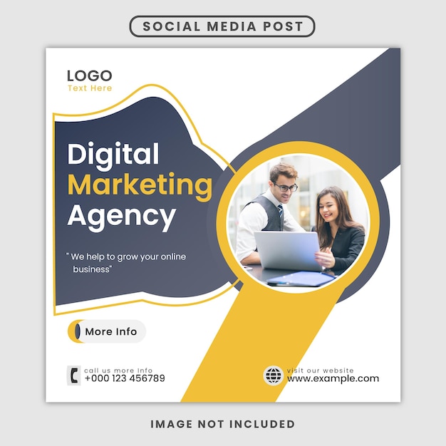 Digital Marketing Agency social media post or squire template Premium EPS