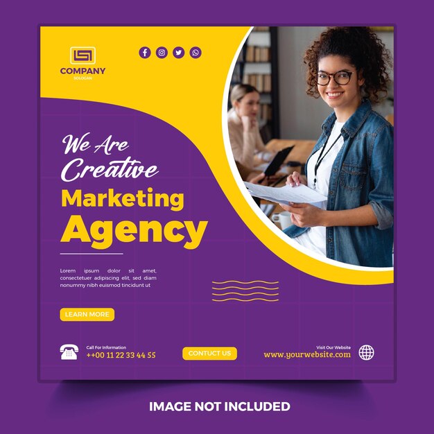 Digital marketing agency and social media post template for business