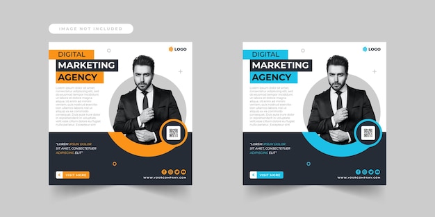 Vector digital marketing agency social media post template collection