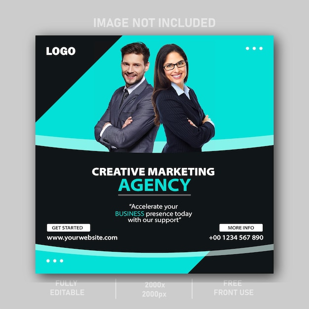 Digital marketing agency social media post template corporate banner