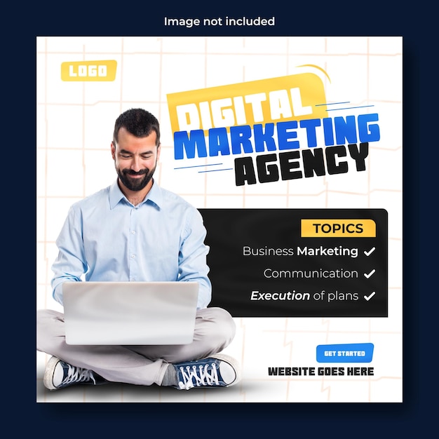 Vector digital marketing agency social media post template design