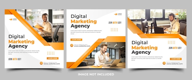 Digital marketing agency social media post template design