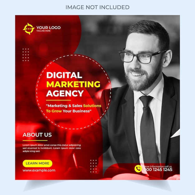 Digital marketing agency and social media post template eps