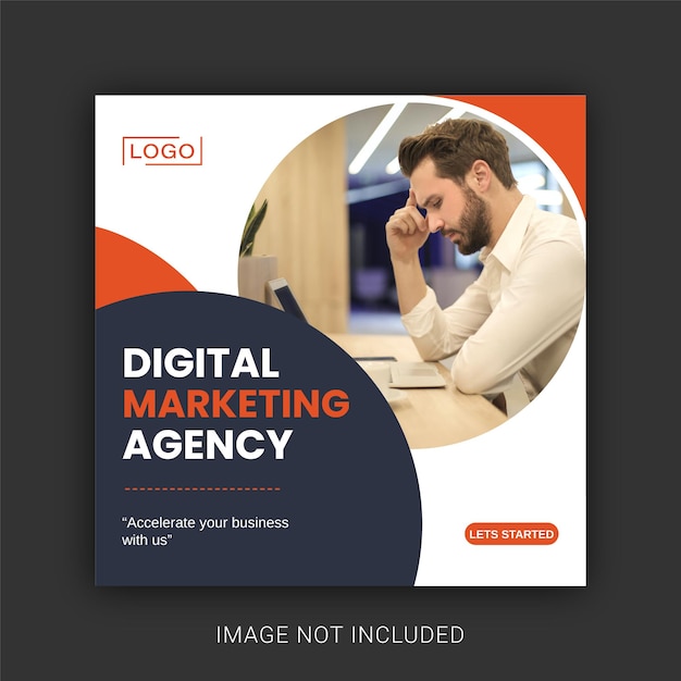 Vector digital marketing agency social media post template