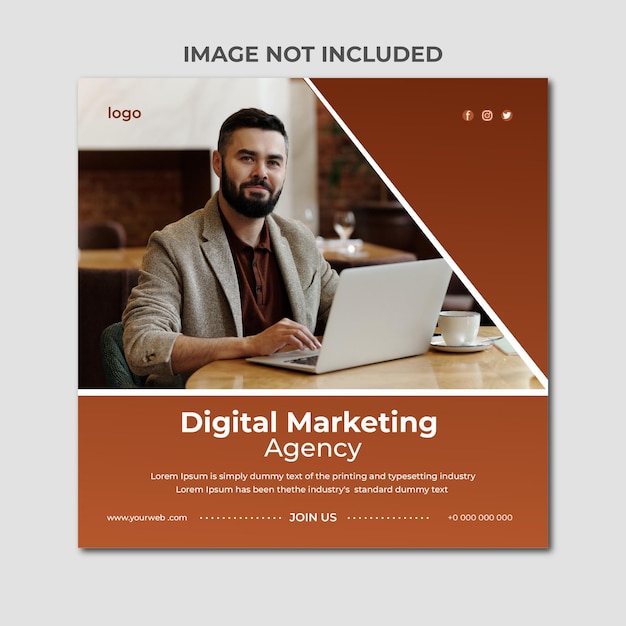 Vector digital marketing agency and social media post template