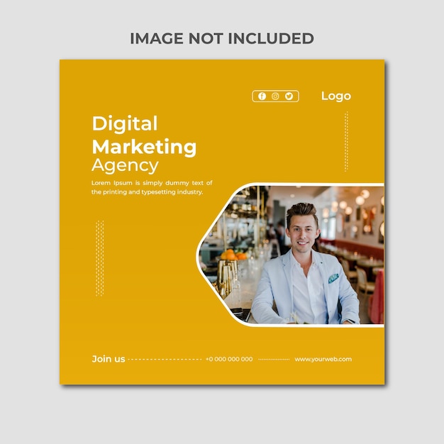 Vector digital marketing agency and social media post template