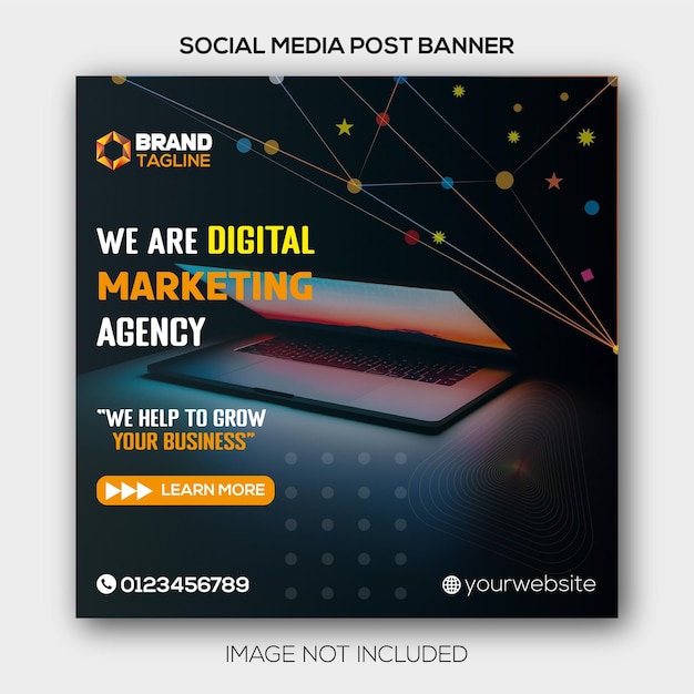 Vector digital marketing agency social media post template