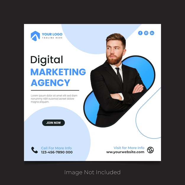 Digital Marketing Agency Social Media Post Vector Design