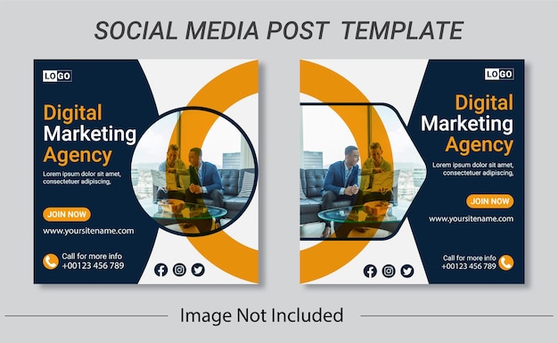 Digital marketing agency and social media post vectors template design