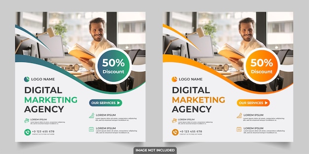 Vector digital marketing agency social media post