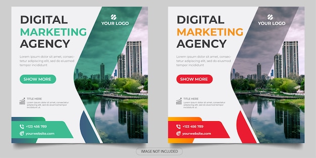 Vector digital marketing agency social media post