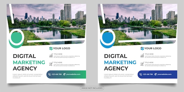 Vector digital marketing agency social media post