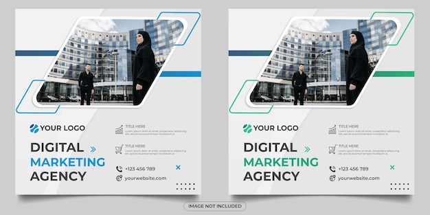 Vector digital marketing agency social media post