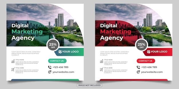 Vector digital marketing agency social media post