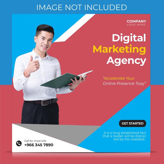 Vector digital marketing agency social media template