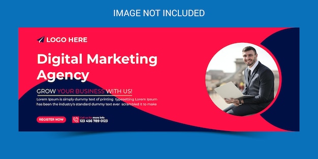 Digital marketing agency social media web banner and facebook cover photo design template