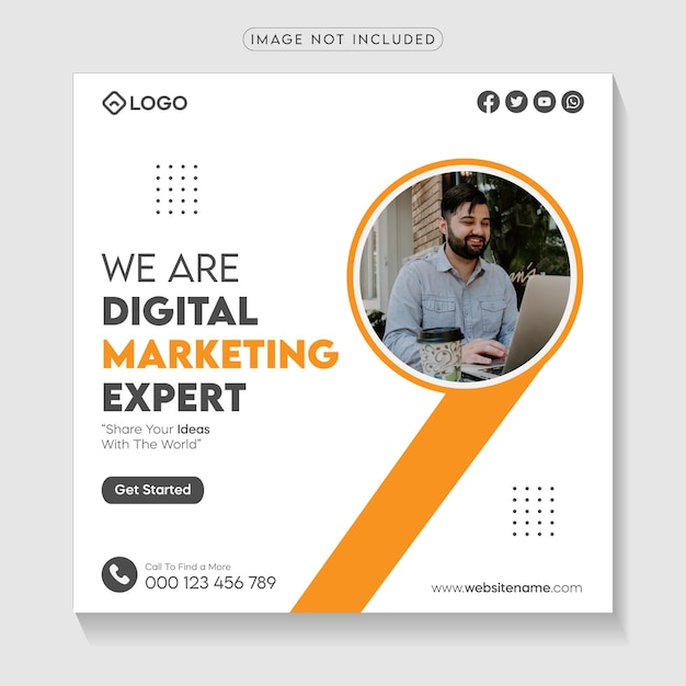 Digital marketing agency social security poster design