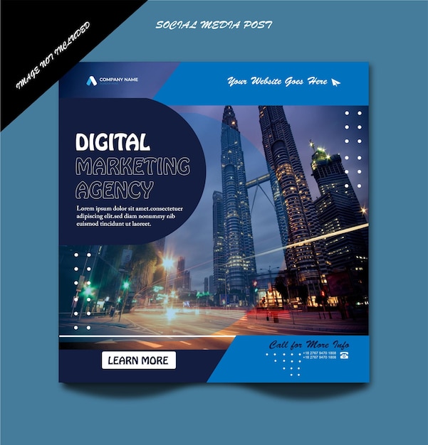 Digital marketing agency square flyer social media post template