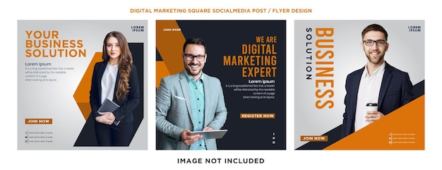 Vector digital marketing agency square instagram post flyer and social media banner template