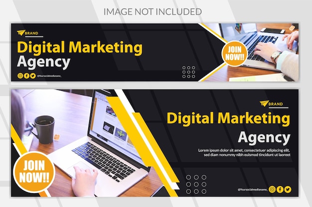 Vector digital marketing agency template banner design