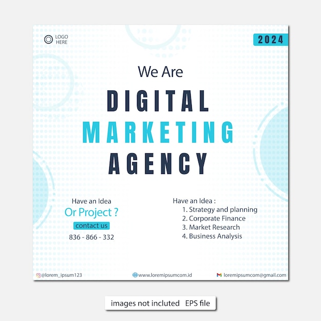 Digital marketing agency vector template design