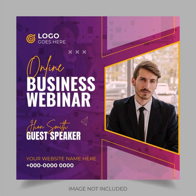 Digital marketing agency webinar or corporate social media post template premium vector