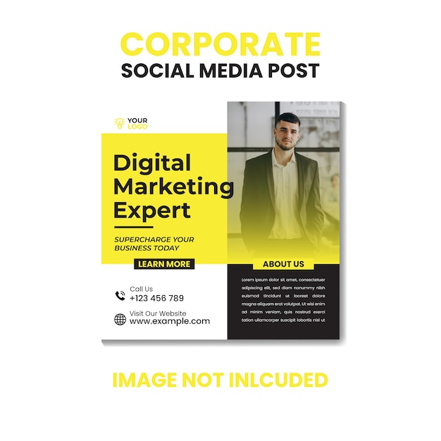 Digital marketing agentschap en corporate social media post sjabloon