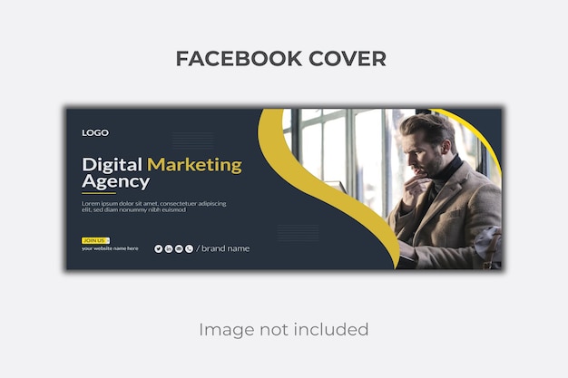 Вектор Цифровой маркетинг и шаблон обложки facebook