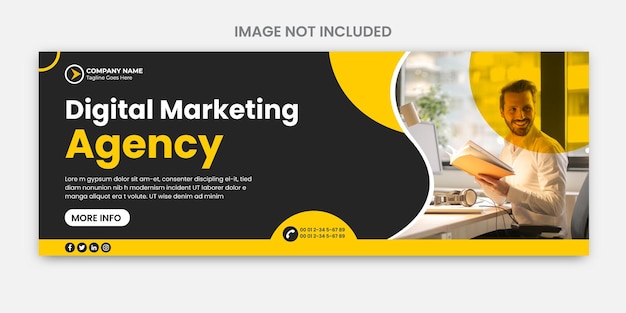 Vector digital marketing banner for corporate business