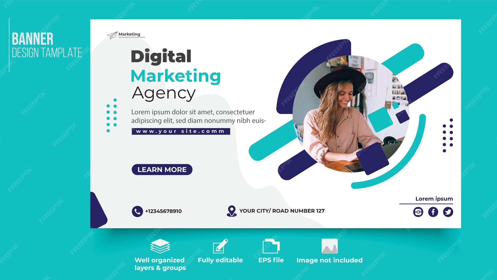 Premium Vector | Digital marketing banner design