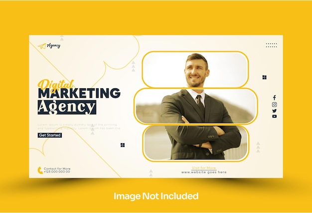 Digital marketing banner template or online company banner and website cover