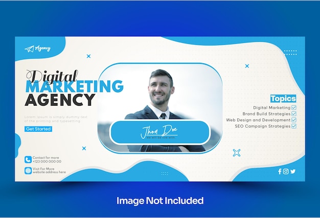 Digital marketing banner template or online company banner and website cover