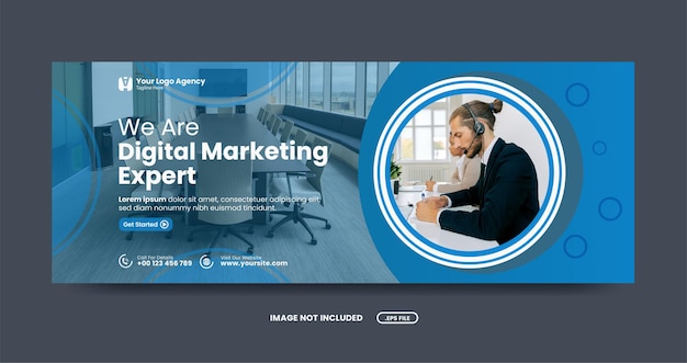 Digital marketing benner template design simple and premium