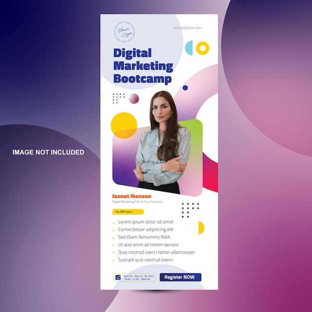 Digital Marketing Bootcamp Rollup Banner Template