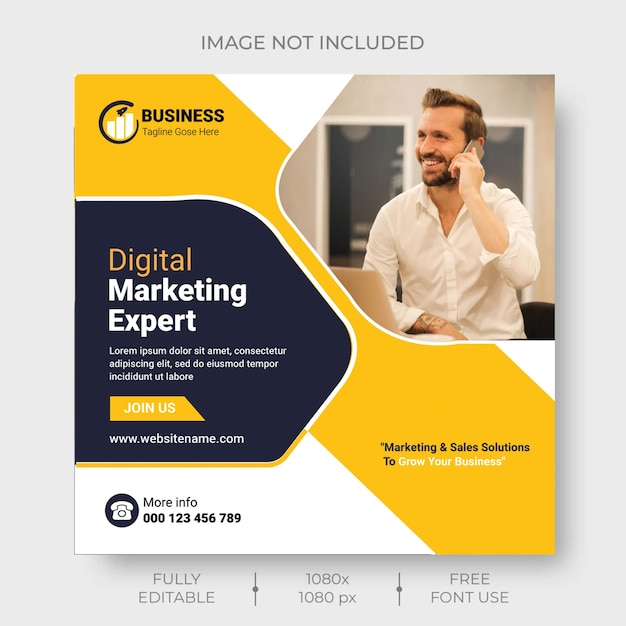 Digital marketing business banner or social media post template