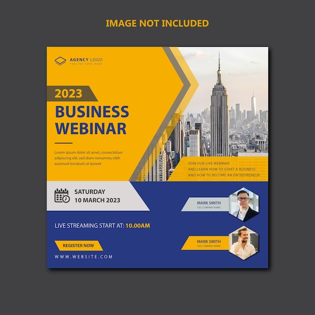 Digital marketing business conference and live webinar social media banner or post design template