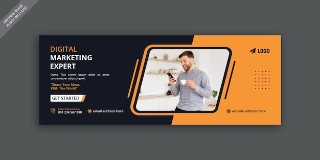 Digital marketing business facebook cover and web banner design template