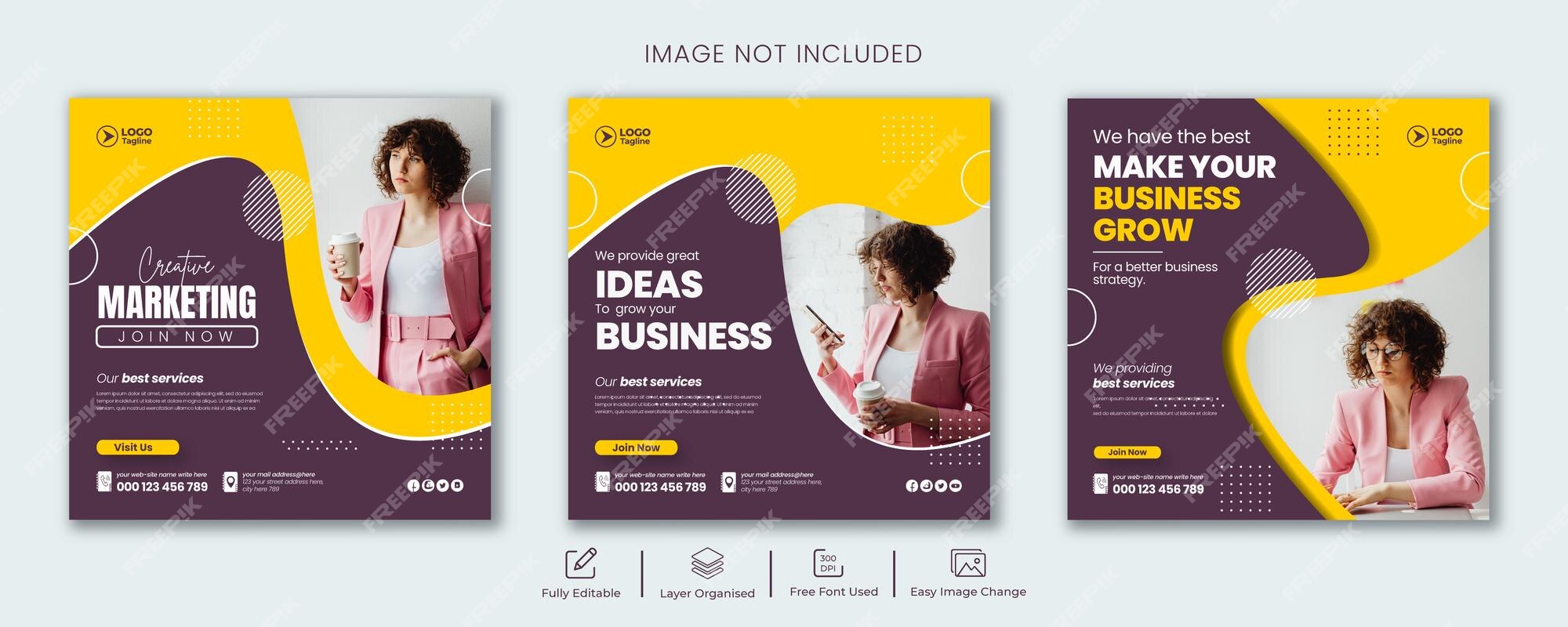 Premium Vector | Digital marketing and business flyer social media ...