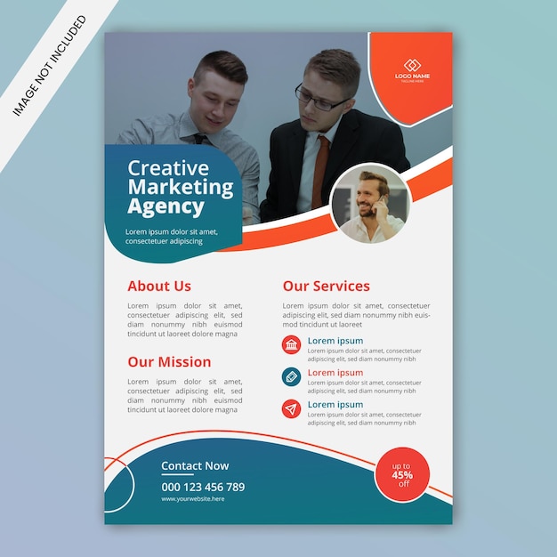 Digital marketing business flyer template design