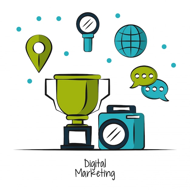 Digital marketing and business illustration