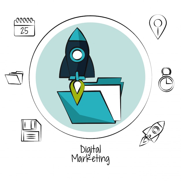 Digital marketing and business illustration