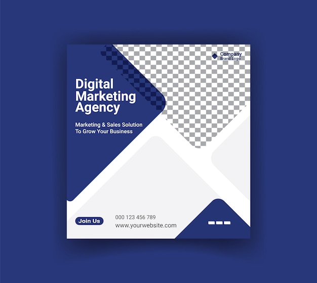 ベクトル デジタル マーケティング ビジネス instagram の投稿とソーシャル メディアの投稿テンプレートのデザイン
