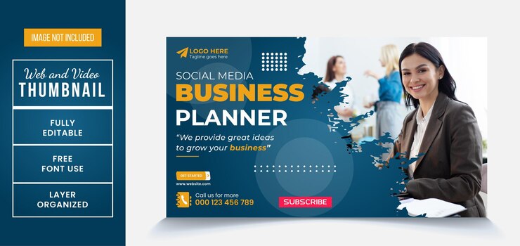 Vector digital marketing business planner uitzonderlijke videothumbnail of webbanners ontwerp post klaar