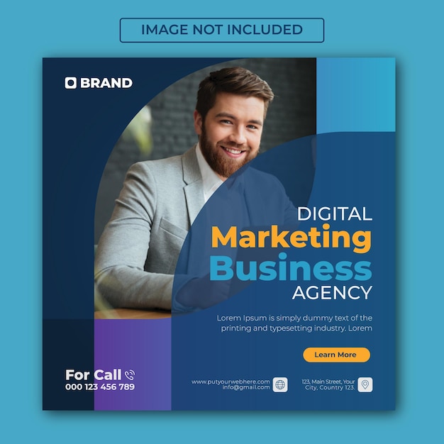 Digital marketing business social media post concept for agency business service