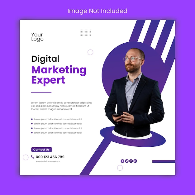 Vector digital marketing business social media post or instagram post template