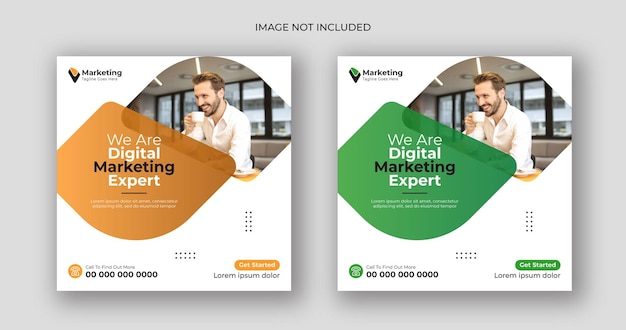 Digital marketing business social media post square banner